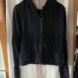 Free People Charcoal Textured Hoodie